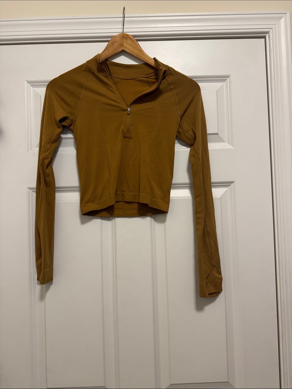 lululemon athletica Cropped Half-Zip Long-Sleeve Top - Mustard